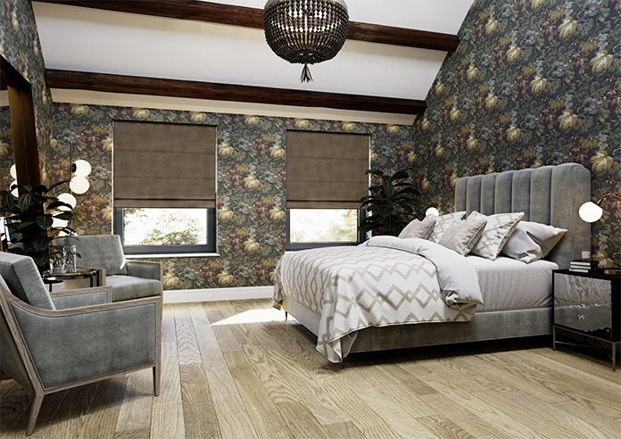 Faux Suede, Dark Chocolate - Roman Blind - Image 7